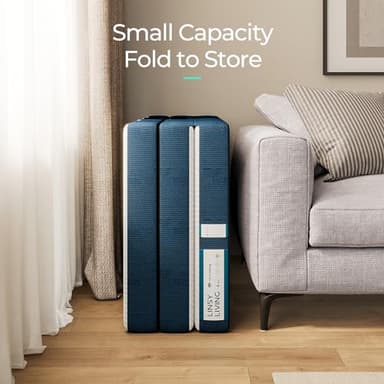 LINSY LIVING Single Folding Mattress, 4 Inch Tencel Trifold Mattress with Washable Cover, Memory Foam Floor Mattess, Foldable, Portable, Easy Storage Sofa Bed, Single Size, 74" * 25" - Image 6
