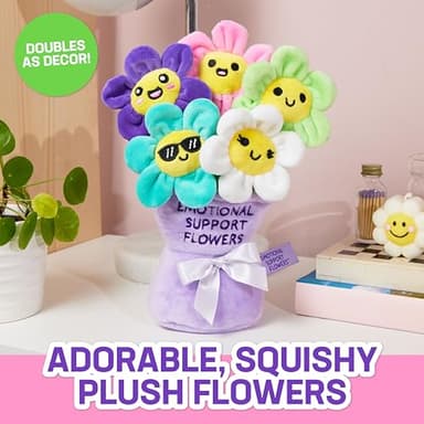 Emotional Support Flowers by Relatable, Cuddly Stuffed Animals and Toys, Squishy Toys and Plushies, Great Gift Ideas for Loved Ones of All Ages, Includes 5 Plushies with Carrying Basket - Image 4