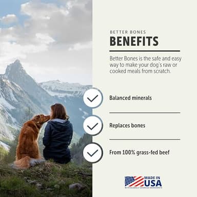 Four Leaf Rover Better Bones Bone Meal for Dogs - Dog Calcium Supplement for Healthy Joints, Teeth, & Bones - from 100% Grass-Fed New Zealand Beef Bone - Image 2
