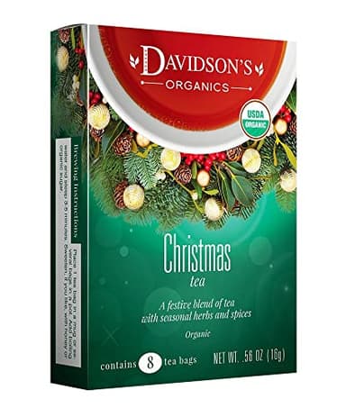 Davidson's Organics, Christmas Tea, 8-count Tea Bags, Pack of 12 - Image 1