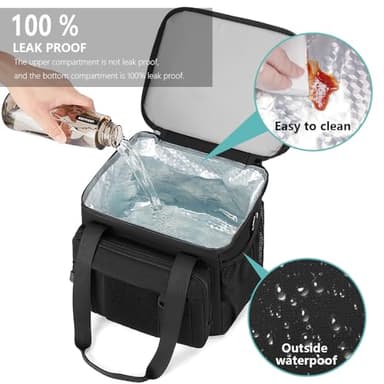 Gafetrey Expandable Large Tactical Lunch Box for Adults, Heavy Duty Durable Lunch Cooler Bag with MOLLE Lunch Pail for Work Camping Fishing Picnic (Black, 16L) - Image 5