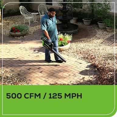 Greenworks 80V 21” Brushless (Push) Cordless Electric Lawn Mower + (500 CFM) Axial Leaf Blower + 13” String Trimmer (75+ Compatible Tools), (2) 2.0Ah Batteries and 30 Minute Rapid Charger - Image 9