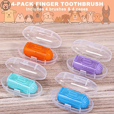 YUEYUEJIA Dog Toothbrush Finger Toothbrush Dogs Tooth Brushing Kit 4Pack Dogs Finger Toothbrushes for Dog Teeth Cleaning& Dental Care Doges Tooth Brush Pet Toothbrush - Image 5