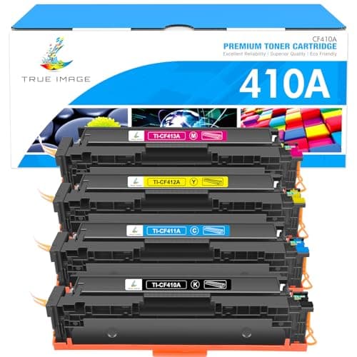 TRUE IMAGE Compatible 410A Toner Cartridge Replacement for HP 410A 410X 410 CF410A CF411A CF412A CF413A Color Laserjet Pro MFP M477fnw M477fdw M477fdn M452dn M452nw M477 Printer (4-Pack) - Image 1
