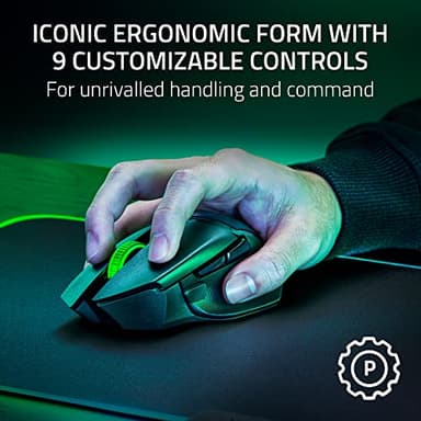 Razer Basilisk V3 X HyperSpeed Customizable Wireless Gaming Mouse: Mechanical Switches Gen-2-5G Advanced 18K Optical Sensor - Chroma RGB 9 Programmable Controls 535 Hr Battery Classic Black - Image 2
