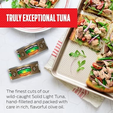 Genova Premium Solid Light Tuna in Olive Oil, 5 Ounce Cans, 12-Pack – Nutrient Rich, High Protein Canned Tuna Fish - Delicious, Easy, Nutritious Ready to Eat Meals - Image 4