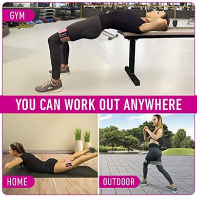 Resistance Bands for Working Out with Workout Bands Guide. 4 Booty Bands for Women Men Fabric Elastic Bands for Exercise Bands Resistance Bands for Legs Bands for Working Out Hip Thigh Glute Bands Set - Image 8