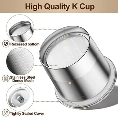 RETHONE K Cup Reusable Coffee Pods, Stainless Steel Reusable K Cups Coffee Filter Compatible with Keurig 1.0 & 2.0 Coffee Makers BPA-Free Refillable Coffee Filters (4 Pack) - Image 4