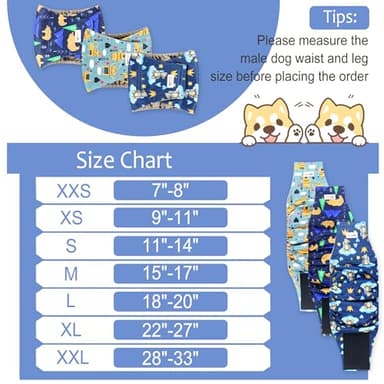 Grecle Reusable Dog Diapers Male 3Pcs, Premium Washable Belly Bands for Male Dogs Medium, High Absorbing Male Dog Wraps for Doggie & Puppy in Incontinence, Excitable Urination and Training (Bear, M) - Image 3