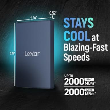 Lexar 2TB Armor 700 Portable SSD, Up to 2000MB/s, USB 3.2 Gen 2x2, Rugged, IP66 Water & Dust Resistance, Compatible w/iPhone 15/16, Cameras, Gaming, External SSD, Dark Blue (LAR700X002T-RNLNU) - Image 3