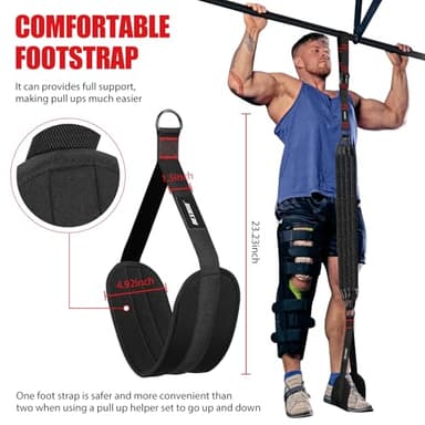 Pull Up Assistance Bands 260lbs, Heavy Pull Up Bands Resistance Bands for Pull Ups Working Out with Feet Rest, Pull Up Bar Bands Assistance Bands Strength Training Workout Equipment, Height Adjustable - Image 5
