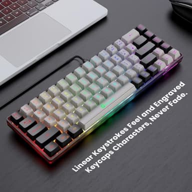 GEODMAER 65% Gaming Keyboard, Wired Backlit Mini Keyboard, Ultra-Compact Anti-Ghosting No-Conflict 68 Keys Membrane Gaming Wired Keyboard for PC Laptop Windows Gamer - Image 2