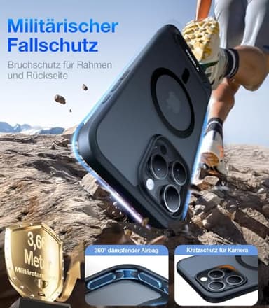 TORRAS Strong Magnetic & Seamless Stand for iPhone 16 Pro Case, [18N Mighty Magnetic] [12FT Mil-Grade Drop Tested] [Fit for MagSafe] Kickstand Protective Slim Phone Case for iPhone 16 Pro 6.3", Black - Image 2