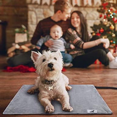 Toozey Large Pet Heating Pad, 6 Adjustable Temperature Dog Cat Heating Pad with Timer, Waterproof Heated Dog Bed with Chew Resistant Cord, Indoor Electric Pet Heated Mat 35x24in - Image 8