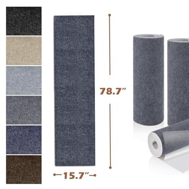 Rantow Trimmable Self-Adhesive Mat Cat Scratching Post Carpet Replacement Pad 78.7"x15.8" Cat Scratcher Cover for Cat Tree Shelf Shelves Steps Couch Furniture Wall DIY Protector (Dark Grey) - Image 2