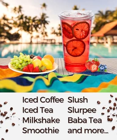 100 Pack 32 oz Clear Plastic Cups with Strawless-Sip-Lids, Disposable Cups Plastic Iced Coffee Cups, To Go Cups with Sip Through Lids for Smoothie, Milkshake, Cold Drinks for Party, Wedding, Event - Image 5