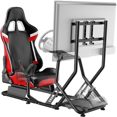 ARES WING Racing Simulator Cockpit with Monitor Mount and Seat, Formula and GT Sim Racing Cockpit Compatible with Fanatec, Thrustmaster, Logitech, Moza Racing Games on PS5, PS4, Xbox and PC - Image 1