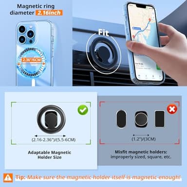 CACOE Magnetic Case for iPhone 16 Pro 6.3 inch, Compatible with MagSafe, Thin Slim Fit Anti-Fingerprint Shockproof Bumper TPU Protective Cover for Women Men Girls(Matte Black) - Image 8