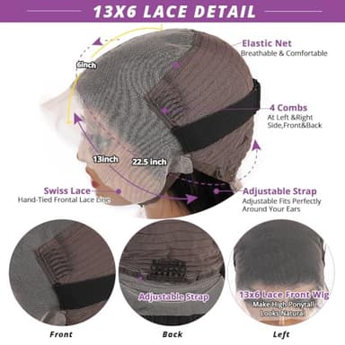 utodoo 28 Inch Deep Wave Lace Front Wigs Human Hair 13x6 Curly HD Transparent Lace Wigs Human Hair 210% Density Pre Plucked with Baby Hair - Image 5