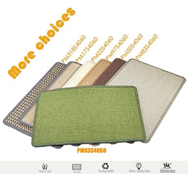 Pethave Cat Scratcher Mat, 23.6x15.7inch Natural Sisal Cat Scratchers for Indoor Cats with Velcro,Stick on Floor Cat Wall Scratcher,Horizontal Cat Scratch Mat Protect Furniture (Green Color) - Image 5