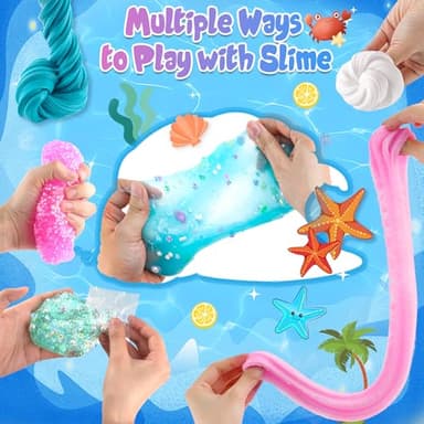 LAWOHO 6 Pack Slimes, Pink & Blue Slime Kit for Kids Ages 4-12 with Cloud, Butter & Water Slime, Non-Sticky Soft Sensory Toys, Slime Party Favors, Goodie Bag Stuffers for Girls & Boys Birthday Gifts - Image 5
