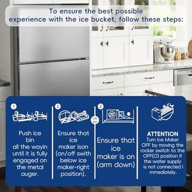 Upgraded WPW10558424 for Whirlpool Ice Maker Replacement, Refrigerator Ice Bucket Replacement with Whirlpool Replacement Ice Maker, Compatible with Whirlpool Kenmore Maytag Amana Refrigerator - Image 5