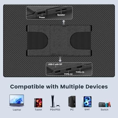 Portable Monitor, 16 Inch 1200P FHD, Horizontal and Vertical with Kickstand, Plug&Play, Built-in Speakers, Ultra-Thin Zero Frame,Travel Monitor for Laptop with Premium Smart Cover - Image 8