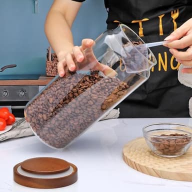 Datttcc 100 oz Glass Storage jars with Airtight Lids, Cereal Containers Storage,Large Glass Storage Jars for Pantry Organizationfor Flour, Coffee Beans, Rice, Tea, Biscuits, Sweets, Wedding, Pack of 2 - Image 6