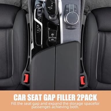 FFKQBH No Drop Seat Guard, Car Seat Gap Filler, Drop seat Gap fillers Between Seat and Console Stop Things from Dropping (Black) - Image 7