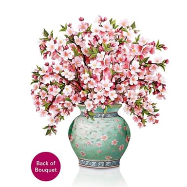 Freshcut Paper Pop Up Cards, Japanese Cherry Blossoms, 12 Inch Life Sized Forever Flower Bouquet 3D Popup Greeting Card, Birthday Cards, Valentine's Day Card, Blank Notecard & Envelope - Image 8