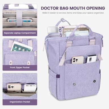 LOVEVOOK Laptop Backpack, Travel Bag with 17.3 inch Laptop Compartment, Water Resistant Teacher Nurse Doctor Work Bag, Anti-theft Daypack, Purple - Image 7