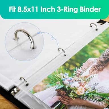 MaxGear 30 Pack 8 x 10 Photo Sleeves for 3 Ring Binder, Heavy-Duty Archival Photo Page Protectors Holds 60 Pictures, Clear Picture Album Refill Pages - Image 6