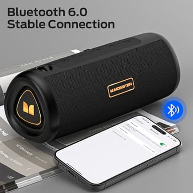 Monster S230 Portable Bluetooth Speaker, Wireless Speaker with 30W Loud Stereo Sound, Wireless Stereo Pairing, 24H Playtime, Bluetooth 6.0 Supports TF Card, AUX for Outdoor/Home/Party - Image 6