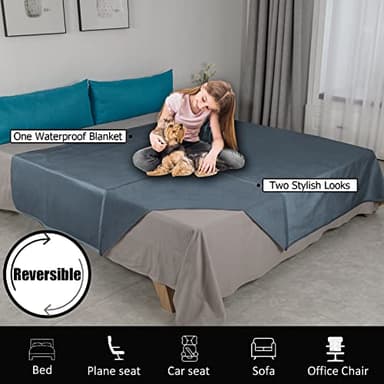 Ameritex Pet Bed Blanket Reversible 100% Waterproof Velvet Super Soft for Sofa and Bed - Image 2