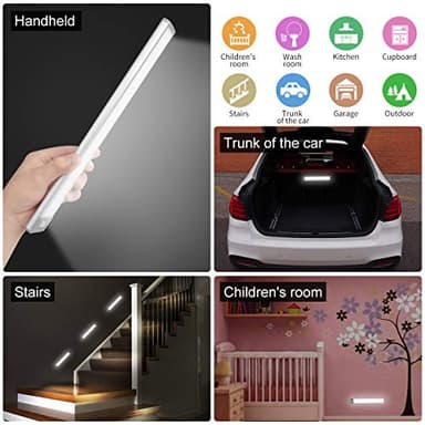 LEPOTEC 30-LED Motion Sensor Cabinet Light,Magnetic Motion Activated Under Counter Closet Lighting, Wireless USB Rechargeable Kitchen Cupboard Night Lights,Motion Activated Light Bar-2Pack - Image 6