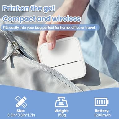 NHOWIN Sticker Printer, Thermal Sticker Maker with 4 Roll Paper Sticker Maker Machine Bluetooth Inkless Mini Label Maker for Student, Teacher, Home, School, DIY Creations, Sticky Scrapbook, Lists - Image 4