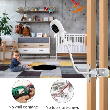 Baby Monitor Mount Compatible with Nanit Pro Smart Baby Monitor & Flex Stand ,Also for Cameras with 1/4 Screw Mount Flexible Long Gooseneck ArmBaby Camera Holder Stand Without Tools - Image 8