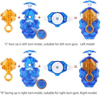 Bey Battle Burst Gyro Blade Toy Set Great Present for Kids Children Boys Ages 6 8 10 12+ Metal Fusion Attack Top Battling Game 10 Spinning Tops 2 Two-Way Launcher 2 Handles - Image 6