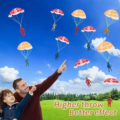 Manmel 40PCS Parachute Toy, Outdoor Flying Toy for Kids 3 4 5 6 7 8 9, Mini Paratroopers Army Parachute Flying Throwing Outside Toys for Toddlers, Boys, Girls, Party Favors, Goodie Bag Stuffers - Image 6