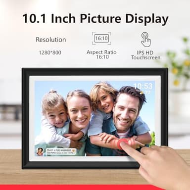 32GB FRAMEO 10.1 Inch WiFi Digital Photo Frame with LED Light, 1280x800 HD IPS LCD Touch Screen, Auto-Rotate Portrait and Landscape, 32GB Storage, Share Moments Instantly via Frameo App from Anywhere - Image 6