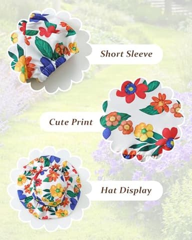 Baby Girl Clothes Summer Dress Infant Blue Floral Dressess Cute Short Sleeve Vintage Boho Beach Sundress 2 Pieces Outfit 3-6 Month Girl Clothes - Image 5