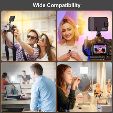 Hagibis LED Camera Light - Portable Photography Lighting with 60 LED, 2200mAh Rechargeable Battery, 7 Modes, 10-Level Brightness, Clip-on Light for Phone/Tablet/Laptop - Image 6