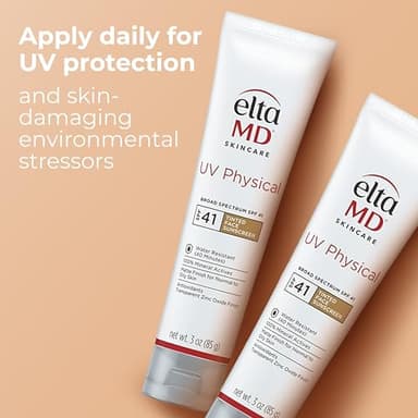 EltaMD UV Physical Tinted Mineral Sunscreen for Face SPF 41, 100% Mineral Actives Tinted Face Lotion, Water Resistant, Paraben-Free, Transparent Zinc Oxide Finish, Facial Travel Size Sunscreen 3 oz - Image 7