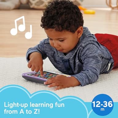 Fisher-Price Toddler Learning Toy Laugh & Learn Smart Stages Tablet Pretend Computer with Music & Lights for Kids Ages 1+ Years - Image 2