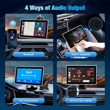 7" Portable Wireless CarPlay Screen for Car – Apple CarPlay & Android Auto, HD Touch Screen Car Stereo, Bluetooth, GPS Navigation, Voice Control, Plug-and-Play with FM/AUX/Mirror Link (Silver) - Image 5