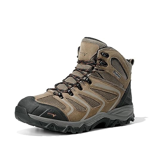 NORTIV 8 Men's Ankle High Waterproof Hiking Boots Outdoor Lightweight Shoes Trekking Trails Armadillo,Size 8,Taupe-Suede,160448_M - Image 1