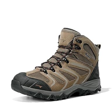 NORTIV 8 Men's Ankle High Waterproof Hiking Boots Outdoor Lightweight Shoes Trekking Trails Armadillo,Size 8,Taupe-Suede,160448_M - Image 1