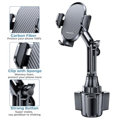 Miracase 2025 Upgraded Universal Cup Phone Holder for Car, [Rotatable & Adjustable] Long Neck Car Cup Holder Phone Mount Compatible with iPhone, Samsung, Google & More Smartphones - Image 6