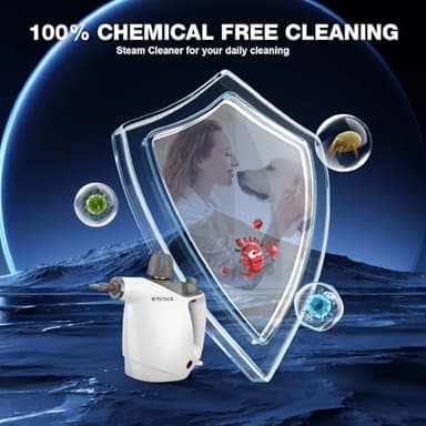 Handheld Steam Cleaner, Steam Cleaner with 16 PCS Accessory & Safety Lock, 500ML Large Capacity Natural Surface Steam for Cleaning, Multipurpose Steam Cleaner for Home, Car, Bathroom, Grease(White) - Image 6