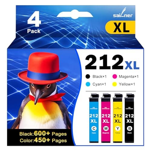 Remanufactured for Epson 212 Ink Cartridges for Epson 212XL Ink Cartridges Combo Pack for Epson Workforce XP-4105 XP-4100 WF-2830 WF-2850 Printer 212XL (4Pack) - Image 1
